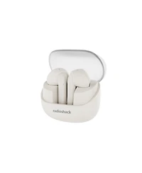 RadioShack Transparent Case Tws Earbuds, White, IPX5, Bluetooth 5.4, Noise Cancelling 3304410