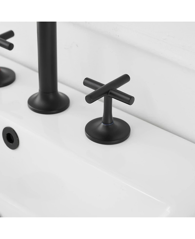 Greenspring 8 in. Widespread Double-Handle High-Arc Bathroom Faucet in Matte Black
