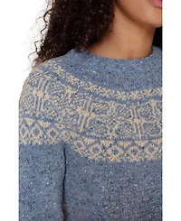 Celtic & Co. Women's Donegal Fair Isle Yoke Sweater