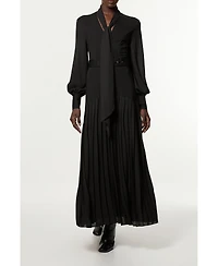 Karen Millen Jersey Ponte Georgette Mix Midi Dress