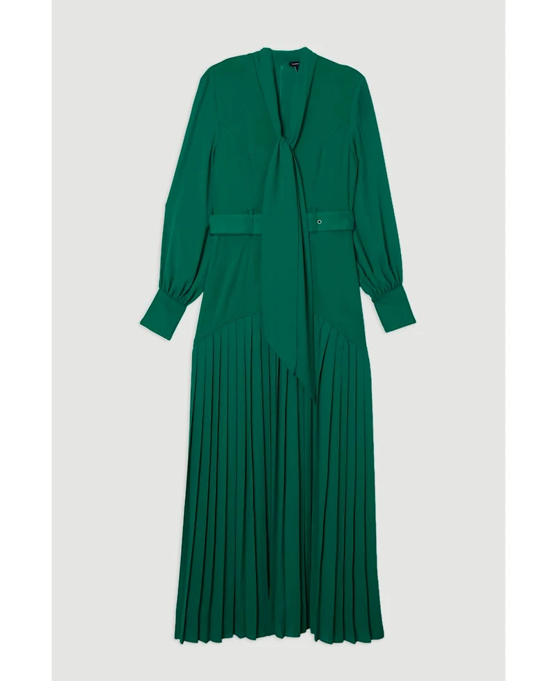Karen Millen Jersey Ponte Georgette Mix Midi Dress