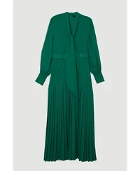 Karen Millen Jersey Ponte Georgette Mix Midi Dress