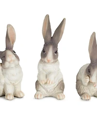 Set of 6 Adorable Long Ear Rabbit Figurines