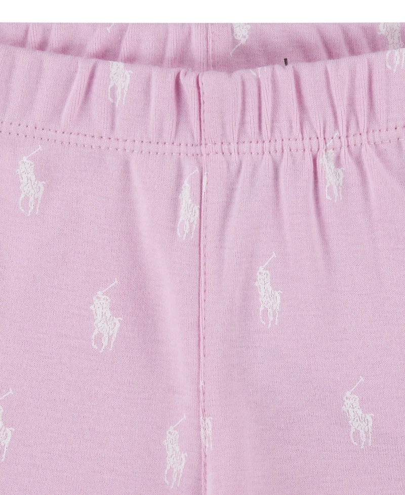 Polo Ralph Lauren Girls Toddler 2T-4T 2-Piece Long-Sleeve T-Shirt and Pants Pajama Set