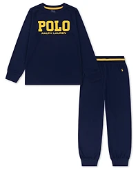 Polo Ralph Lauren Boys 4-7 2-Piece Long Sleeve T-Shirt and Pants Set