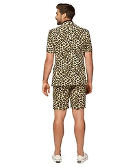 OppoSuits Men's Summer Suit - Animal Print Outfit Slim Fit Includes Short Sleeved Blazer Shorts and Tie