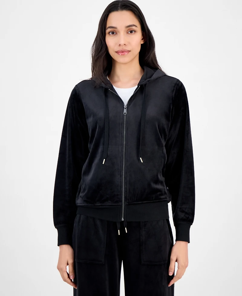Style & Co Women's Velour Zip-Up Hoodie, Macy's Exclusive