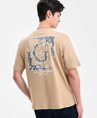 Guess Men's Embroidered Paisley Logo T-Shirt