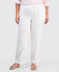 Charter Club Plus 100% Linen Pants, Exclusively at Macy's