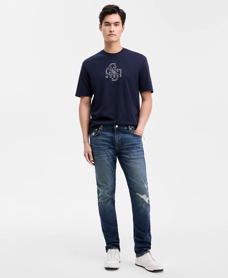 Guess Men's Quattro G Relaxed Fit Short Sleeve Crewneck Graphic T-Shirt