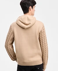 Guess Men's Cable-Knit Sleeve Hoodie