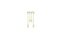Lucy Quartermaine Double Drop Earrings front and back in gold vermeil