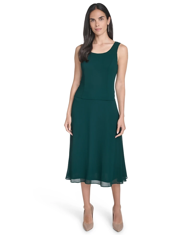 Jessica Howard Petite Lace Jacket & Chiffon Midi Dress Set