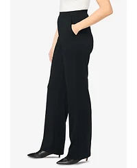 Woman Within Women's Wide-Leg Ponte Knit Pant