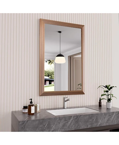 Amorho Bathroom Mirror, 36" x 24" Inch Thick Metal Framed Wall Mirrors for Over Sink, Bedroom, Living Room, Entryway
