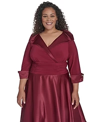 Jessica Howard Plus Rhinestone Cuff Sleeve Midi Dress