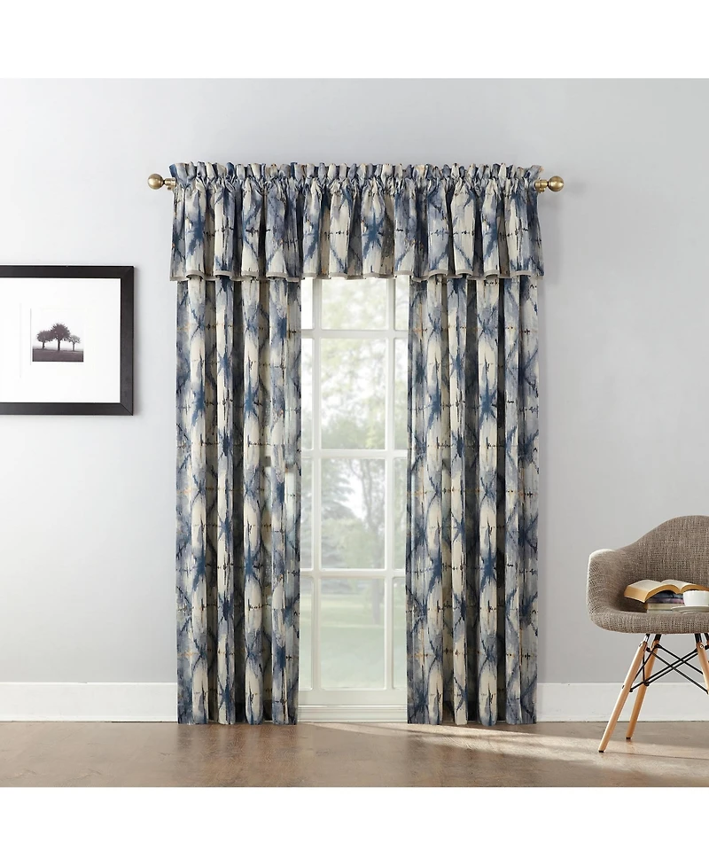 No. 918 Keenan Geometric Watercolor Room Darkening Rod Pocket Curtain Valance