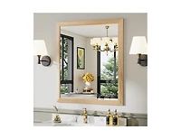 Amorho Bathroom Mirror, 36" x 32" Inch Thick Metal Framed Wall Mirrors for Over Sink, Bedroom, Living Room, Entryway