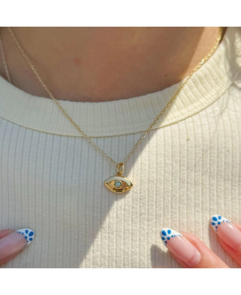 Little Sky Stone 14K Gold Plated Evil-Eye Charm Necklace