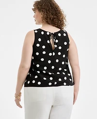 On 34th Trendy Plus Round-Neck Sleeveless Top, Macy's Exclusive