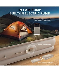 18-Inch Queen Air Mattress Elevated Inflatable Bed with Built-in Electric Pump