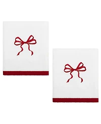 Avanti Christmas Bows Cotton 2-Pc. Hand Towel Set, 28" x 16"