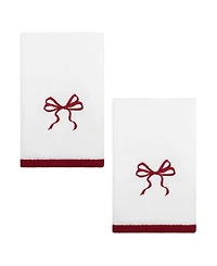 Avanti Christmas Bows Cotton -Pc. Fingertip Towel Set
