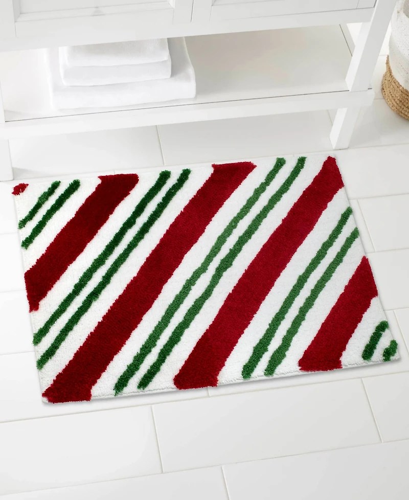 Avanti Candy Cane Polyester Bath Rug, 20" x 32"