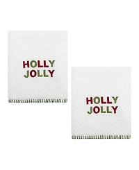 Avanti Holly Jolly Cotton 2-Pc. Hand Towel Set, 28" x 16