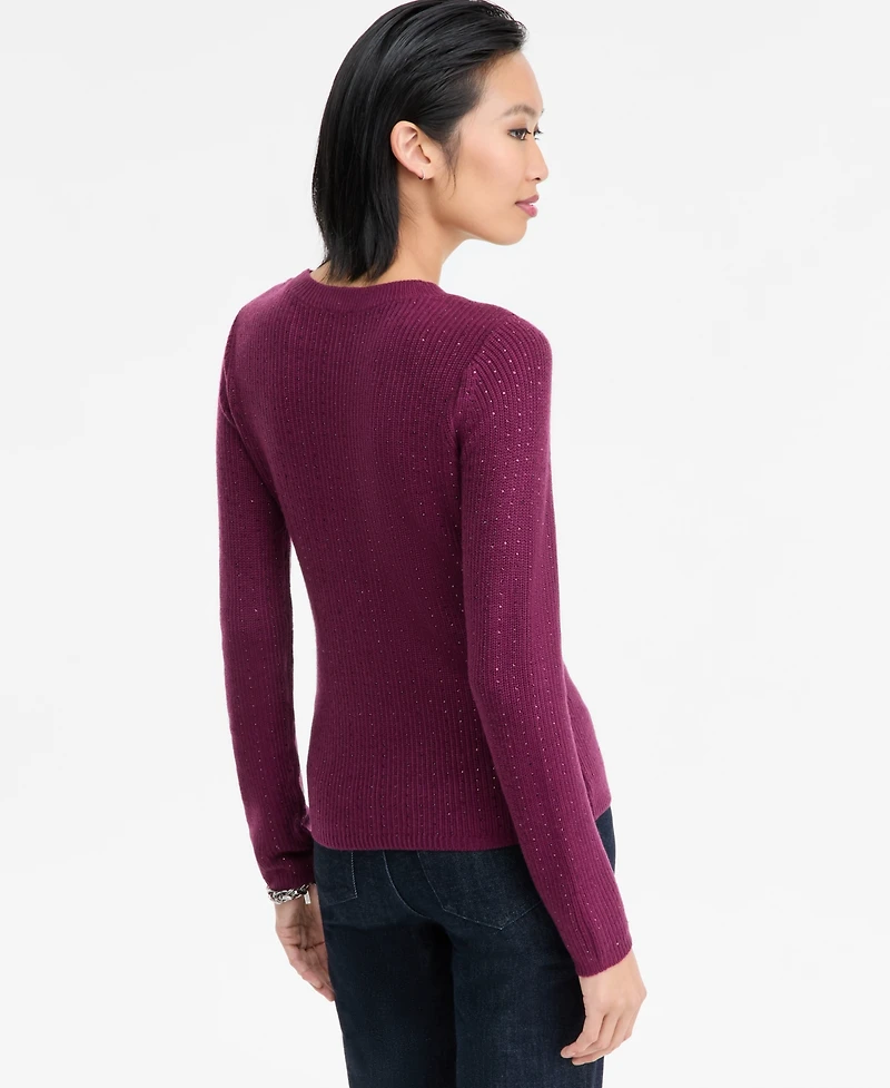 I.n.c. International Concepts Women's Rhinestone Rib Sweater, Macy's Exclusive
