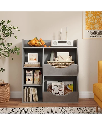 Toy Storage Shelf, Bookshelf for Storing Books and Toys, Suitable for Both Boys and Girls, Multi-Tier Bookshelf Suitable for Game Rooms and Children's