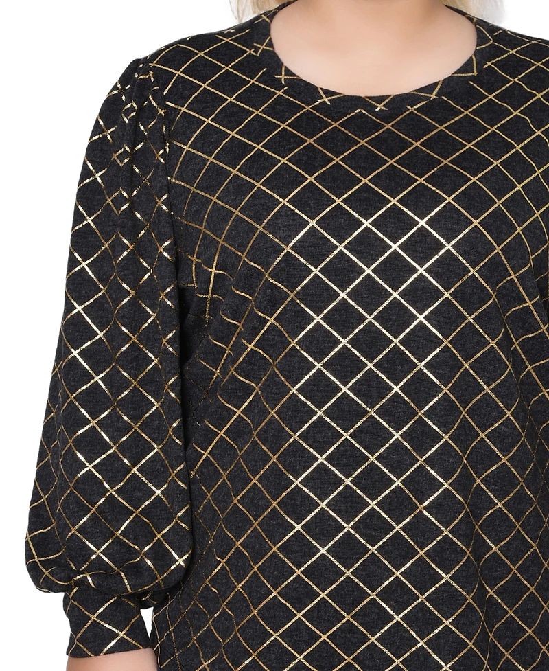 Ny Collection Plus Bishop Sleeve Pullover Top