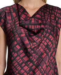 Calvin Klein Women's Short Sleeve Cowl Neck Pull-On Blouse