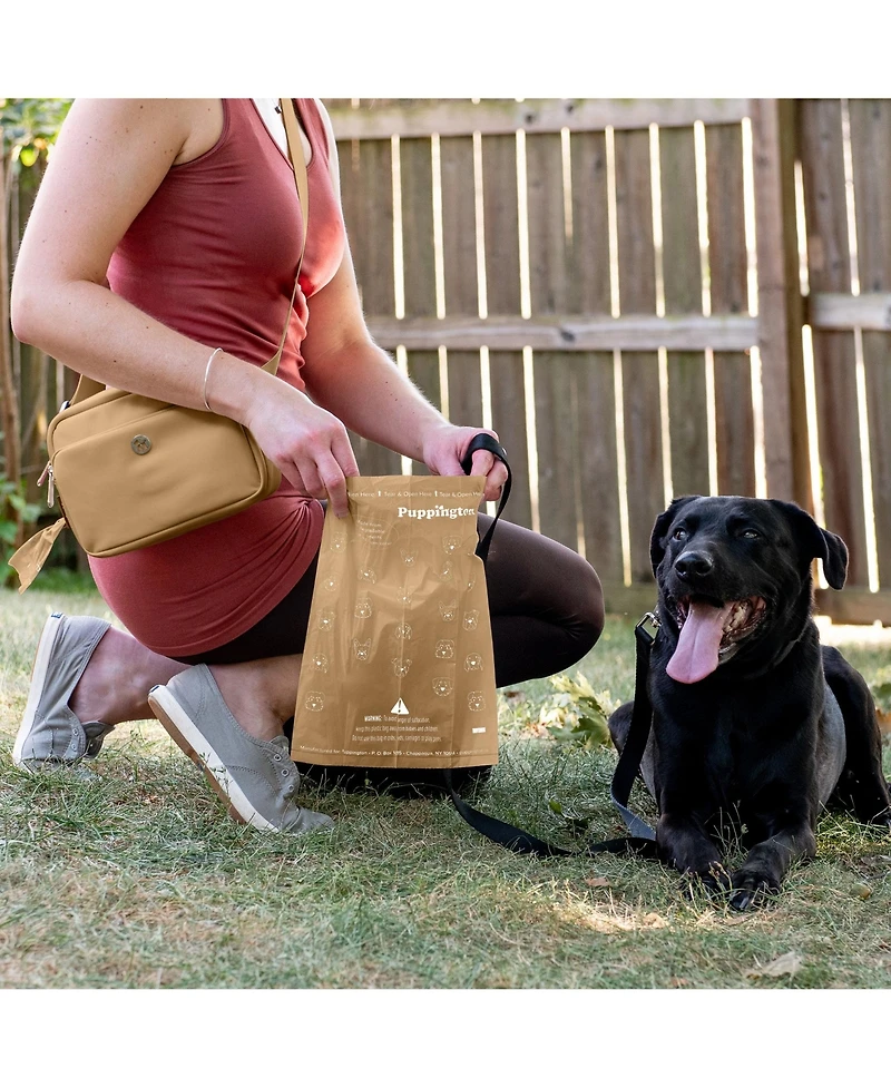 Puppington Compostable Dog Poop Bags, 180 Bags, Latte Beige