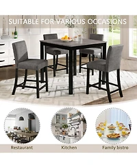 Casainc 5 Piece Counter Height Table Set with 4 Chairs for Kitchen or Dining Room
