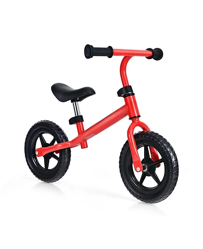 Kids No-Pedal Balance Bike with Adjustable Handlebar & Seat – Red