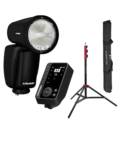 Profoto A10 Flash for Sony, Bundle with Connect Pro Transmitter and Light Stand