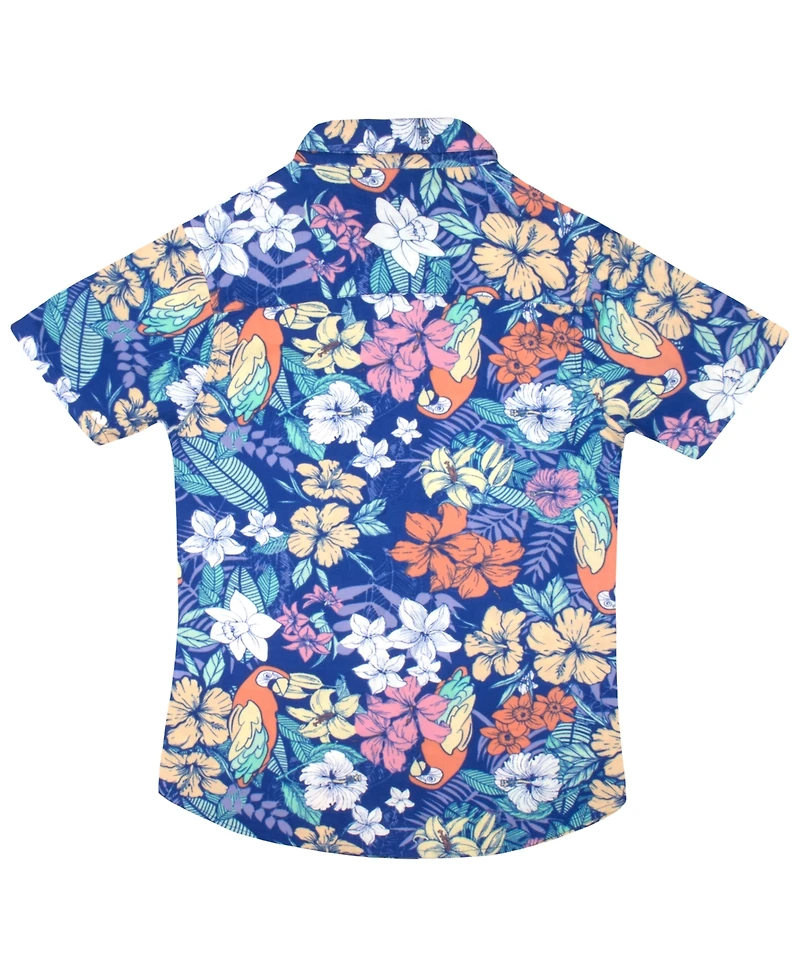 Tommy Bahama Boys Classic Woven Button-Down Shirt - Summer Short-Sleeve Hawaiian with Pocket