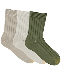 Gold Toe Women's 3-Pack Marled Rib Crew Socks