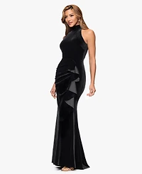 Xscape Women's Halter Neck Side Ruched Dress