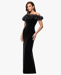 Xscape Women's Off The Shoulder Ruffle Dress