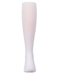 Memoi Girls Multi-Diamond Drop-Stitch Textured Cotton Rich Sweater Tights