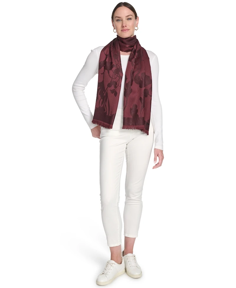 Calvin Klein Women's Metallic Floral Wrap