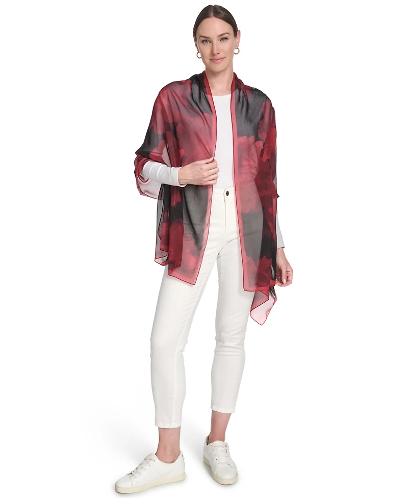 Calvin Klein Women's Floral Pattern Holiday Wrap