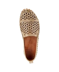 Spring Step Flowerflow Laser-Cut Leather Loafer with Floral Detailing and Flexible Sole