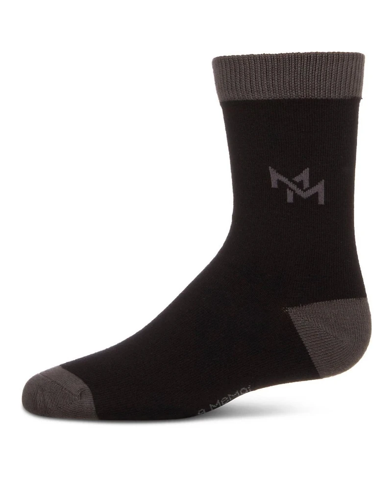 Memoi Boys Overlapped-m Cotton-Rich Fine-Gauge Crew Sock