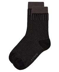 Memoi Boys Geometric-Pattern Cotton-Rich Crew Sock
