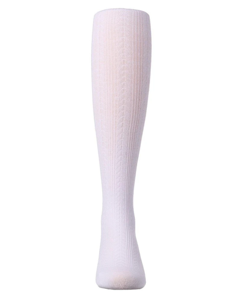 MeMoi Girls Ribbed Cotton Rich Multi-Arrow-Patterned Sweater Tights