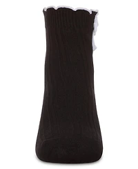 Memoi Girls' Floral Button Anklet Socks