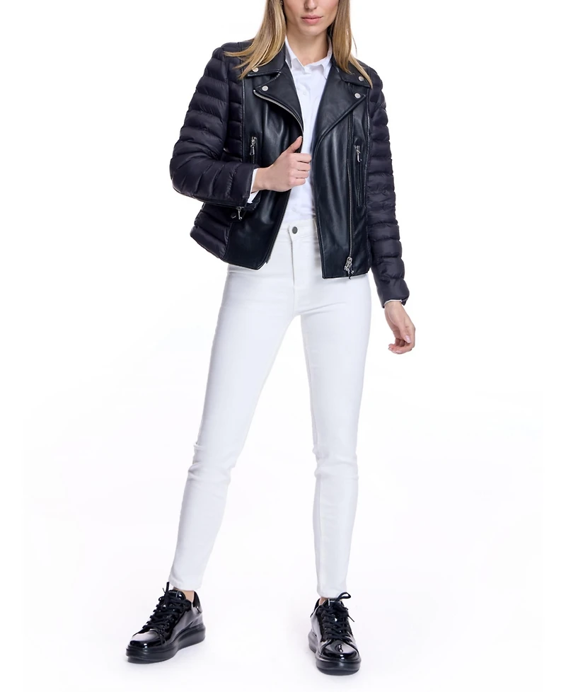 Julia & Stella by Maximilian Women's Leather Puffer Jacket